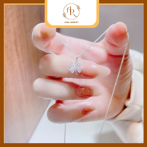 Dây chuyền AMORA JEWELRY liền mặt 4 lá bạc ý s925 cao cấp