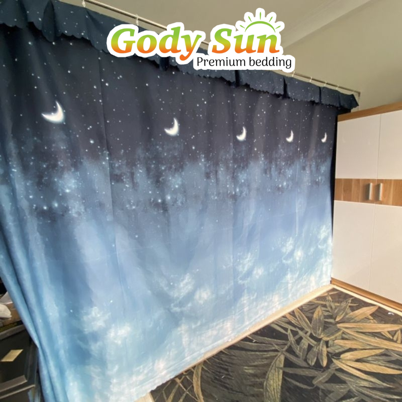 RIDO rèm cửa ngăn phòng che nắng phòng ngủ có móc treo