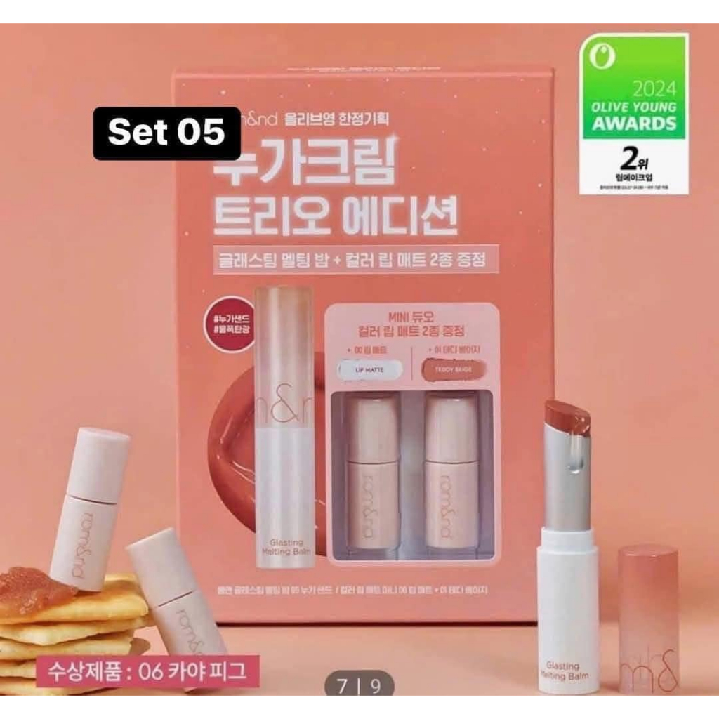 Set son dưỡng ROMAND Glasting Melting Balm + 2 son Color Lip Matte Mini /BEST WARM TINT DATE 9/3/2023