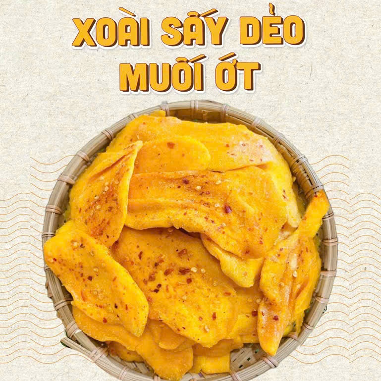 Xoài sấy dẻo muối ớt thơm ngon đảm bảo VSATTP