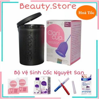  Cốc Nguyệt San Claricup Silicon Y tế Cao Cấp Tráng Ion Bạc Kháng Khuẩn Nhập Khẩu Pháp Chính Hãng 