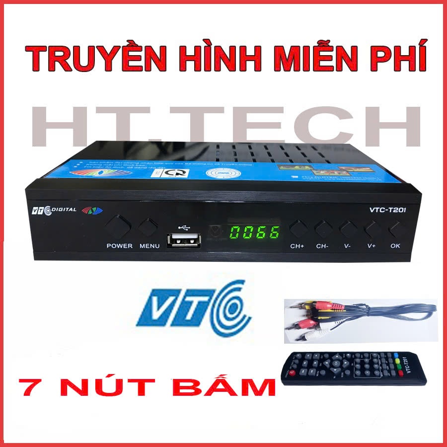 đầu thu truyền hình số mặt đất dvb t2 VTC T201 7 nút