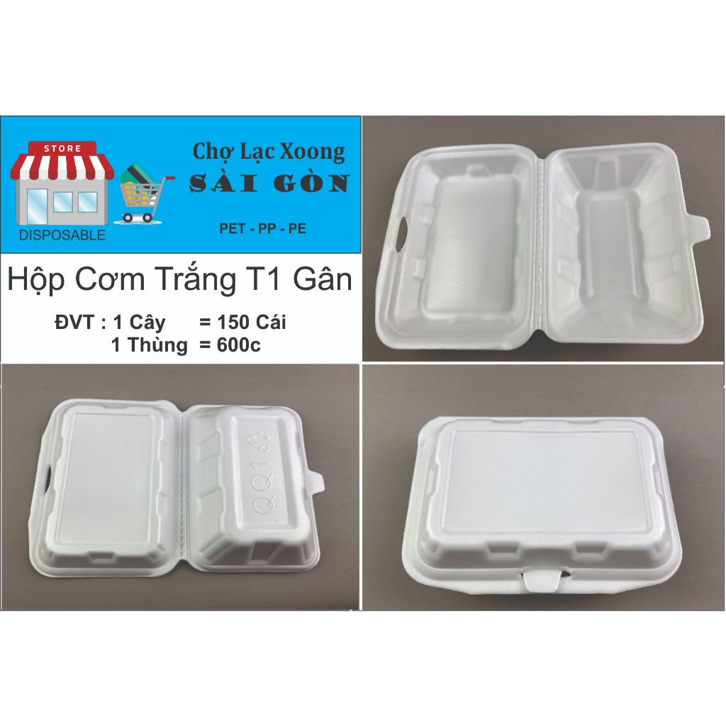 Hộp Xốp Đựng Cơm Đỏ MNL 150 cái