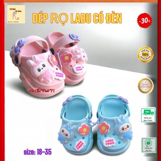 CHOP66: Dép rọ bít mủi labubu có đèn chóp nháy cho bé gái, mẫu mới ra