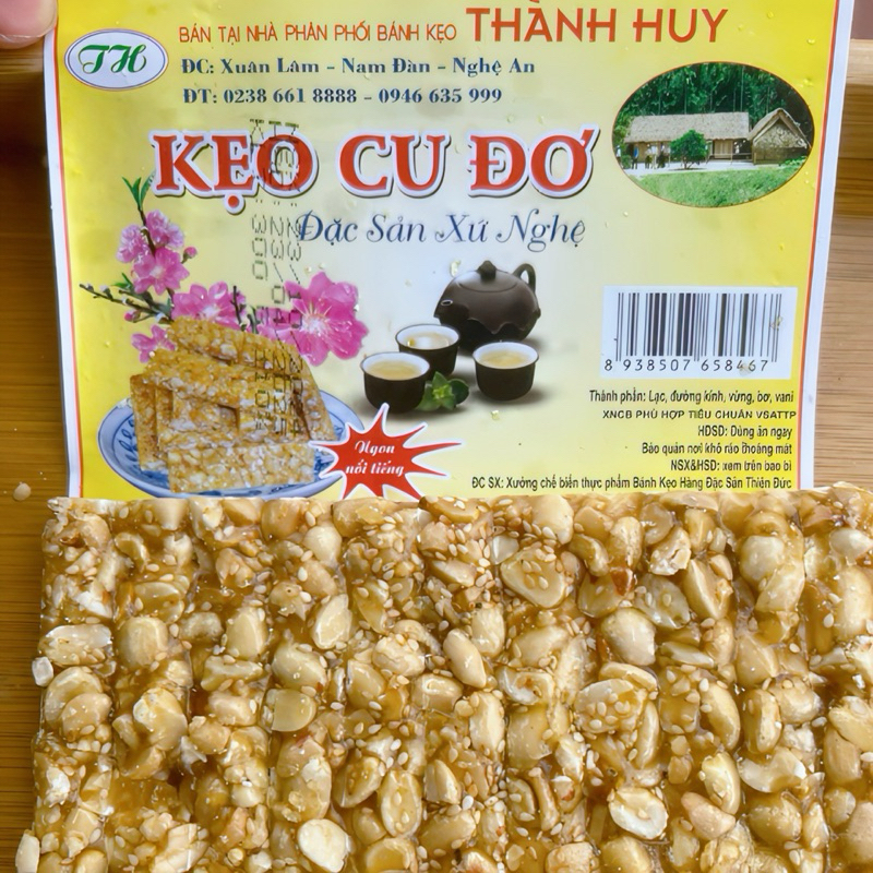 Kẹo Lạc Vừng, Kẹo cudo,💥𝗖𝗵𝗶́𝗻𝗵 𝗛𝗮̃𝗻𝗴💥Kẹo đậu phộng đặc sản Nghệ An, giòn tan, bánh kẹo Thành Huy
