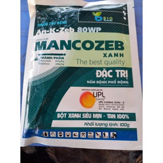 Chế phẩm xử lý bệnh Mancozeb Man xanh 100GR phòng ngừa Đốm vàng lá, thán thư, sương mai, mốc sương