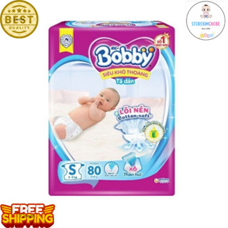 Bỉm Tã Dán Bobby S80/M76/L68/XL62/XXL56 Gạo Non - Lõi nén cotton-soft 3mm