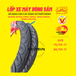 Lốp dùng ruột, gai ZIN SIRIUS  70/90-17 lốp sau 80/90-17 dùng cho tất cả các dòng xe số phổ thông