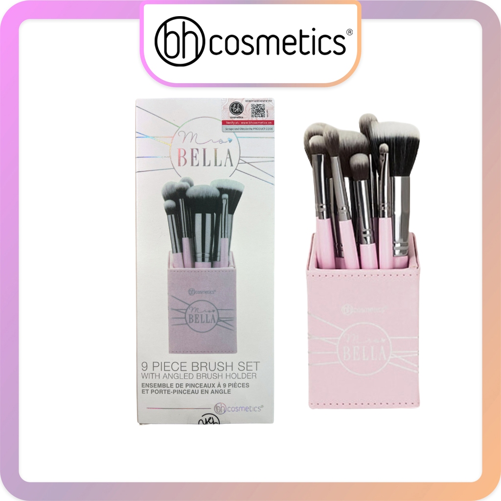 Bộ Cọ Makeup Bh Cosmetics BH Cosmetics Ms Bella 9 pcs brush set with angled brush holder BHBO03