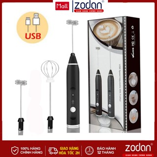 Máy Đánh Bọt Que Tạo Bọt Cafe Mini, Máy Đánh Trứng Cầm Tay ZODAN F78 Không Dây Tích Điện 3 Chế Độ