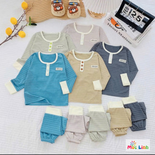 Combo 3 - 5 bộ quần áo thu đông cho bé trai, bé gái chất tăm hàn mềm mịn, set đồ bộ dài tay cho bé