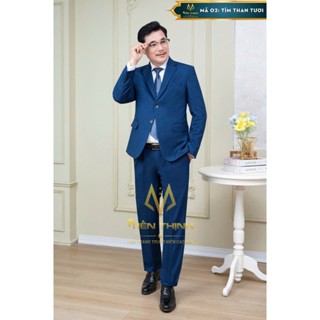 Bộ vest nam trung niên chất vải tuysi pha len nhập khẩu