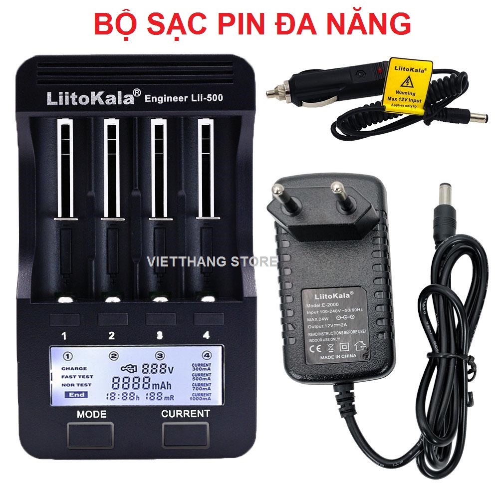 Lii 500 Lii 600 - Bộ Sạc và test pin đa năng cho pin AA AAA 18650 26650 14500 1.2V 3.2V 3.6V Chính h