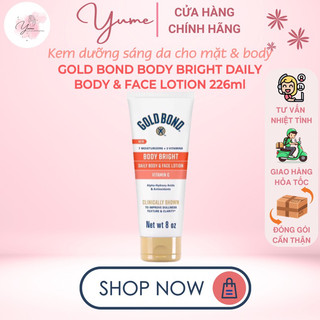   Bill US Kem dưỡng Gold Bond Body Bright VitaminC làm sáng da dành cho mặt và cơ thể 226g 