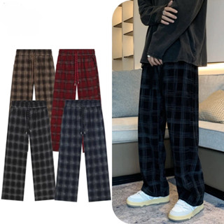 Quần Sọc Caro Ống Rộng Nam Nữ Vải Dạ Nhung Dầy Dặn, Cá Tính Thời Trang HOT Trend