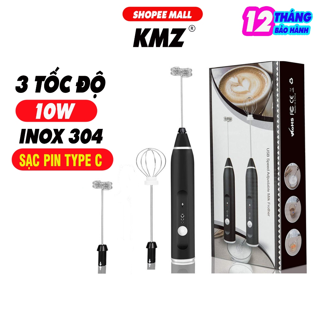 [VỪA MỞ BÁN] Máy Đánh Bọt Que Tạo Bọt Cafe Mini, Máy Đánh Trứng Cầm Tay KMZ F78 Không Dây  3 Chế Độ