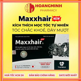 Maxxhair, Viên Uống Ngăn Rụng Tóc, Kích Thích Mọc Tóc Tự Nhiên, Tóc Chắc Khỏe, Dày Mượt, Hộp 30 Viên