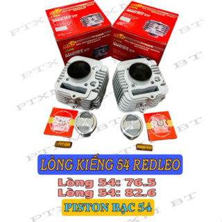Lòng kiếng 54 Redleo 76.5 - 82.6 và piston bạc cho xe Wave - Dream