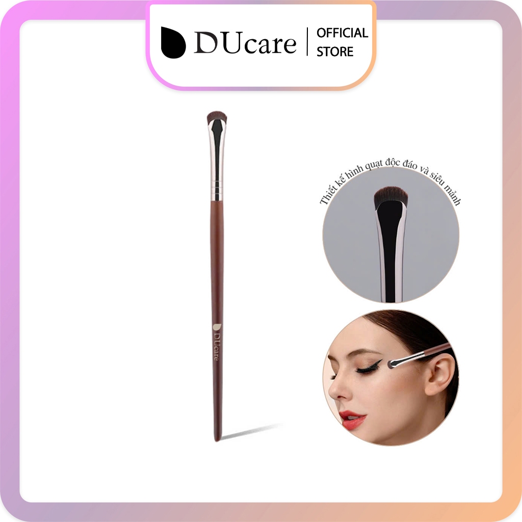 Cọ Kẻ Mắt Mắt Ducare Hình Lưỡi Liềm Có Tay Cầm Mịn Lông Sợi Tổng Hợp Cao Cấp
