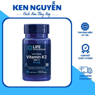 Viên uống bổ sung Vitamin K2 MK 7 Life Extension giúp tăng chiều cao chắc khoẻ xương khớp và tăng sức đề kháng
