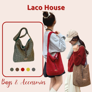 Túi tote vải lông xù & vải caro 2 mặt  our fave 🧸 Túi tote nữ T114