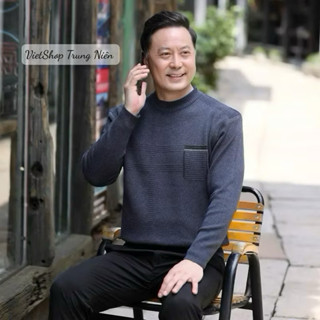 Áo Len Nam Trung Niên Tặng Bố Hàng Quảng Châu Cao Cấp Co Giãn Dày Dặn