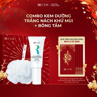 Combo Kem dưỡng trắng nách khử mùi + Bông tắm - Rucos tặng Bao Lì Xì