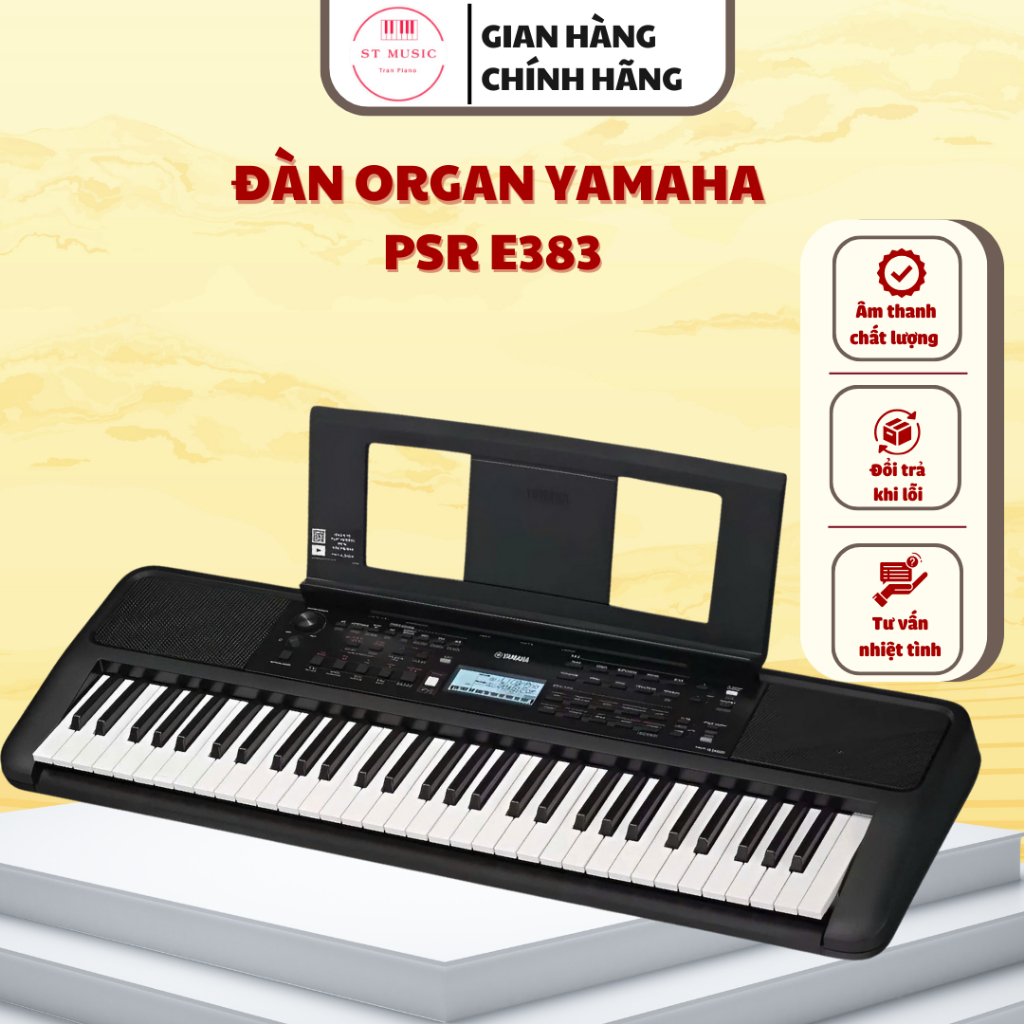 Đàn Organ Yamaha Psr E383 Mới 100% - 61 phím Cảm ứng lực - Full Chức Năng - BH 12 tháng