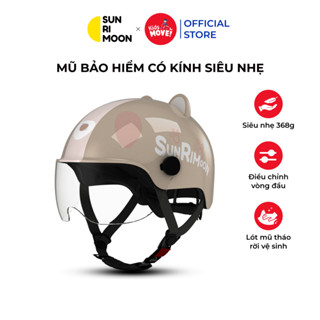 Mũ bảo hiểm trẻ em có kính siêu nhẹ Sunrimoon WT-074, cho bé 3-14 tuổi, có chỉnh size vòng đầu
