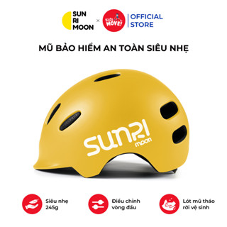 Mũ bảo hiểm cho bé 3 4 6 10 tuổi Sunrimoon siêu nhẹ có đèn LED dùng đi xe đạp thăng bằng, patin, ván trượt cao cấp