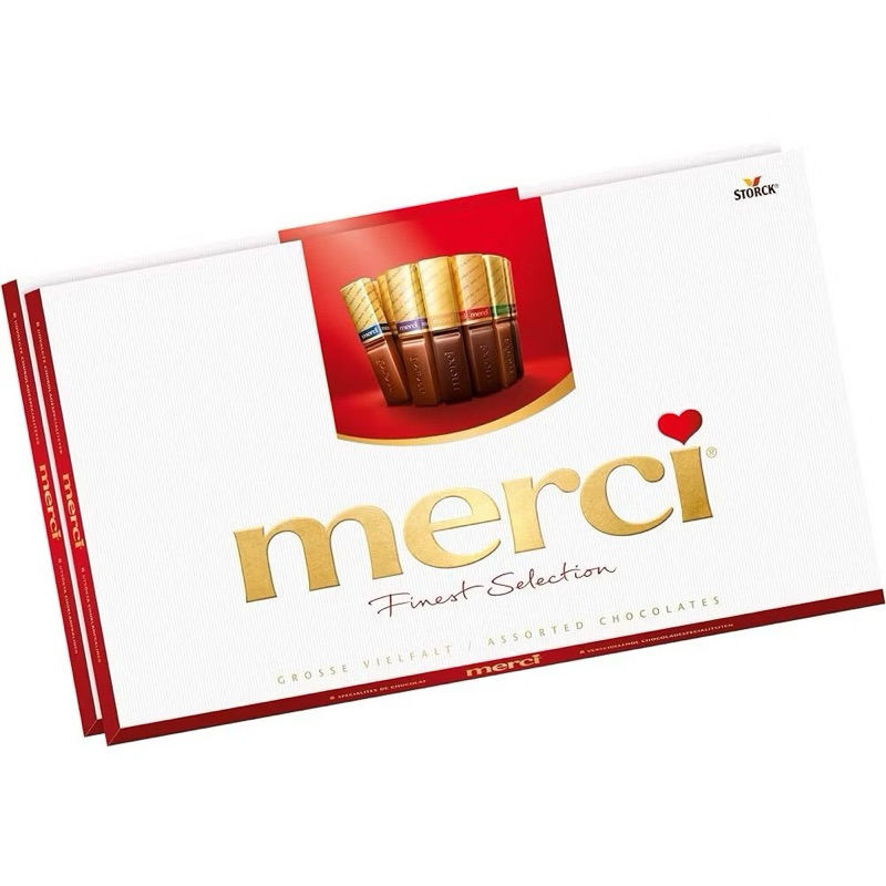 Hộp kẹo Socola Merci của Đức hàng chuẩn thơm ngon date mới 400g