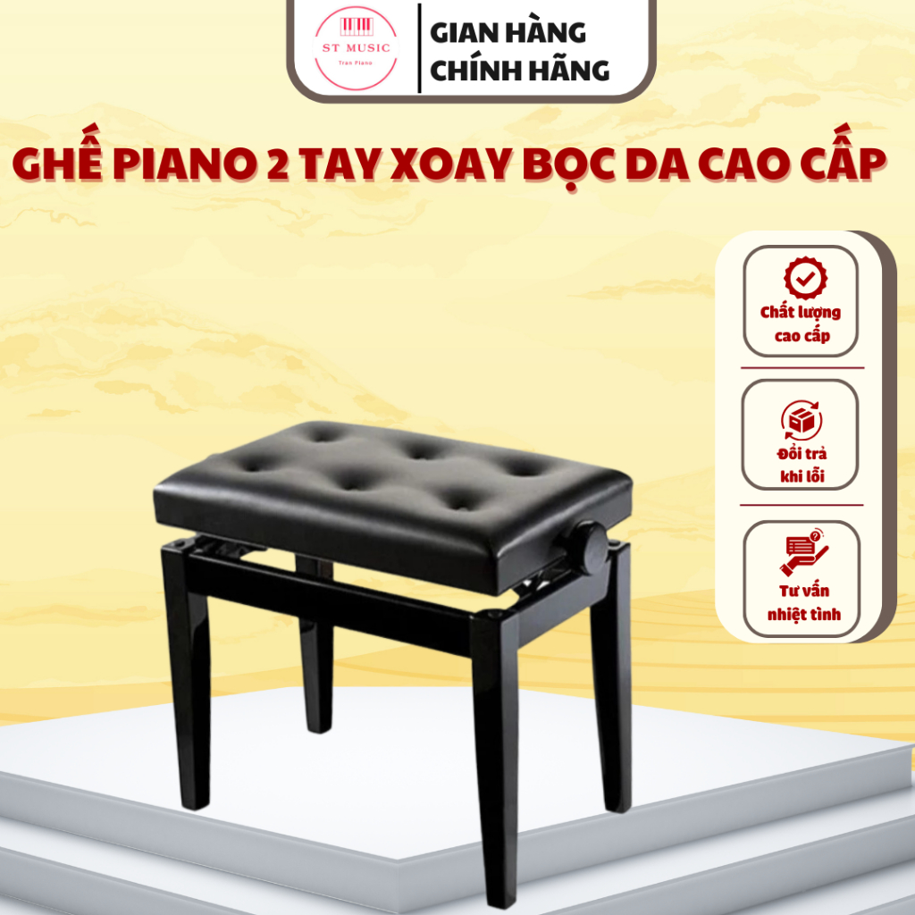Ghế Piano 2 Tay Xoay Bọc Da Cao Cấp Piano Điện - Piano Cơ