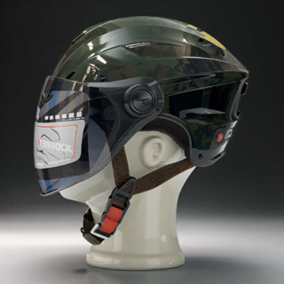 Nón bảo hiểm nam kính dài màu xanh đen kiểu dáng thể thao Sundy A25