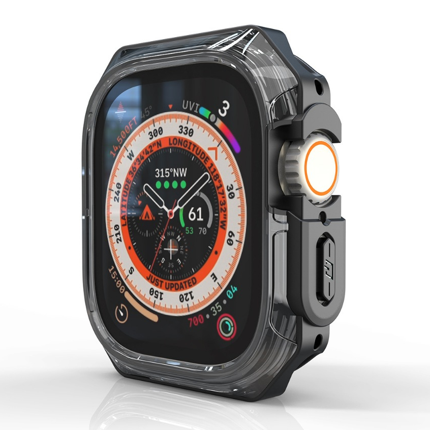 Ốp Case Viền PC Trong Suốt cho Apple Watch Ultra 1/2/3 Size 49mm