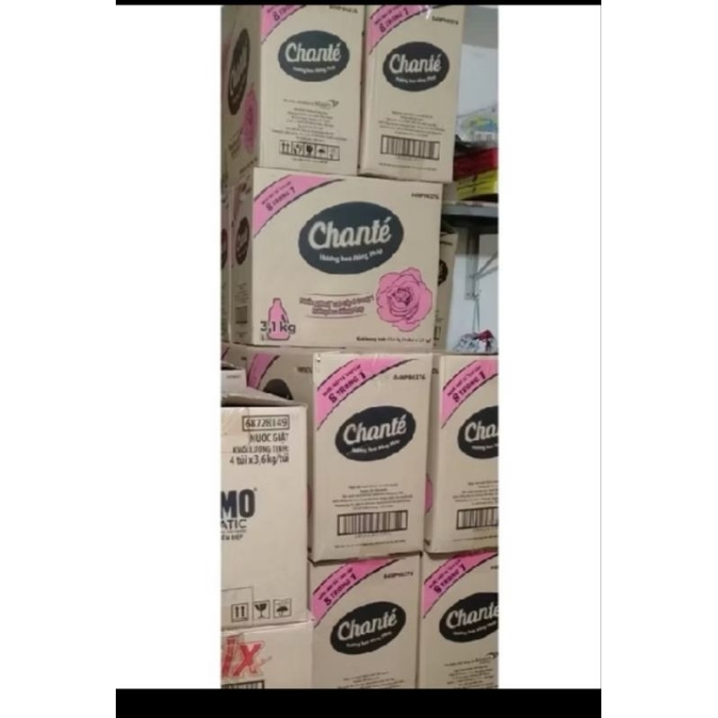 Thùng 4 cal Nước Giặt Xả Chanté Hương Hoa Hồng Pháp 3kg1