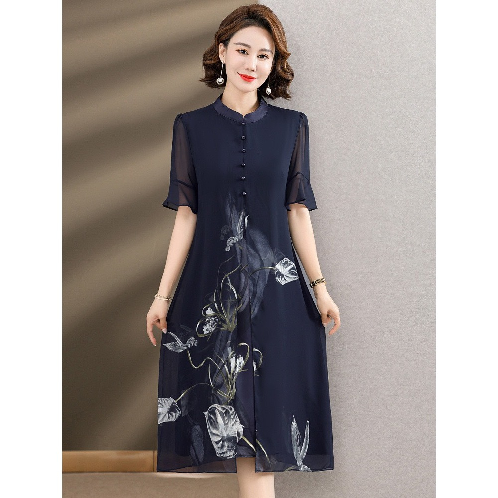 ❤️‍🔥 Có Big Size ❤️‍🔥 Đầm Nữ Trung Niên Dáng Suông Cho Mẹ, Bà Mặc Tết, Đi Tiệc U50+ U60+