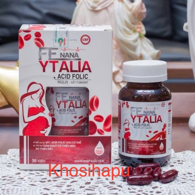 Viên uống bổ máu Fe nana Ytalia giúp bổ sung sắt, acid folic cho cơ thể, cải thiện tình trạng thiếu máu do thiếu sắt