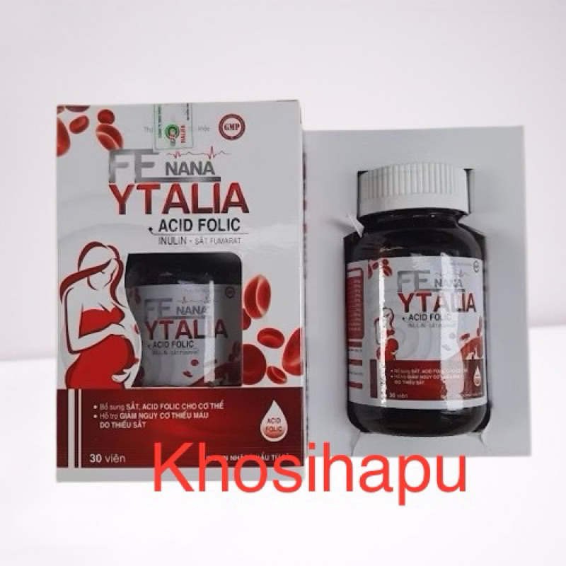 Viên uống bổ máu Fe nana Ytalia giúp bổ sung sắt, acid folic cho cơ thể, cải thiện tình trạng thiếu máu do thiếu sắt