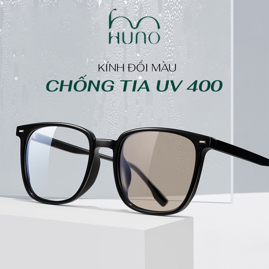 Kính Mát Đổi Màu Nam Nữ HUNO Cao Cấp 2026 Với Thiết Kế Gạch Ngang Basic Mang Phong Cách Hiện Đại - KR60