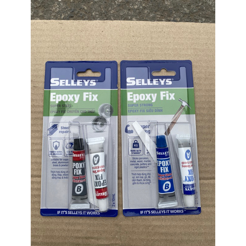 6 CẶP Keo gắn sắt 2 thành phần AB EPOXY FIX SELLEYS
