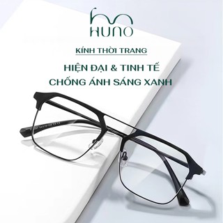 Gọng kính đa giác màu đen nhám cho nam, kiểu dáng góc cạnh mạnh mẽ 2025 HUNO - K123