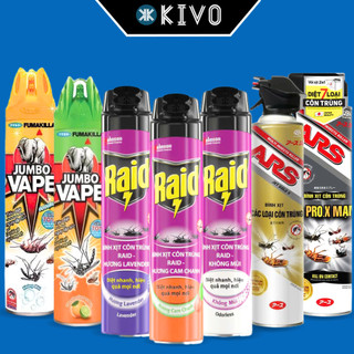 Bình xịt côn trùng nhật bản ars, raid, jumbo không mùi chính hãng - diệt kiến, muỗi, gián - kivo