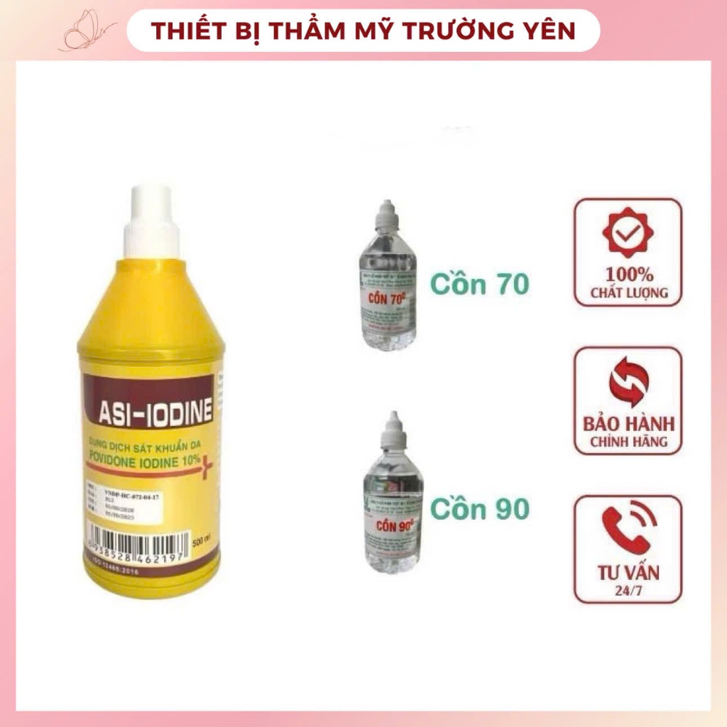 Cồn đỏ POVIDONE, cồn 70 độ và cồn 90 độ dùng để khử trùng vết thương