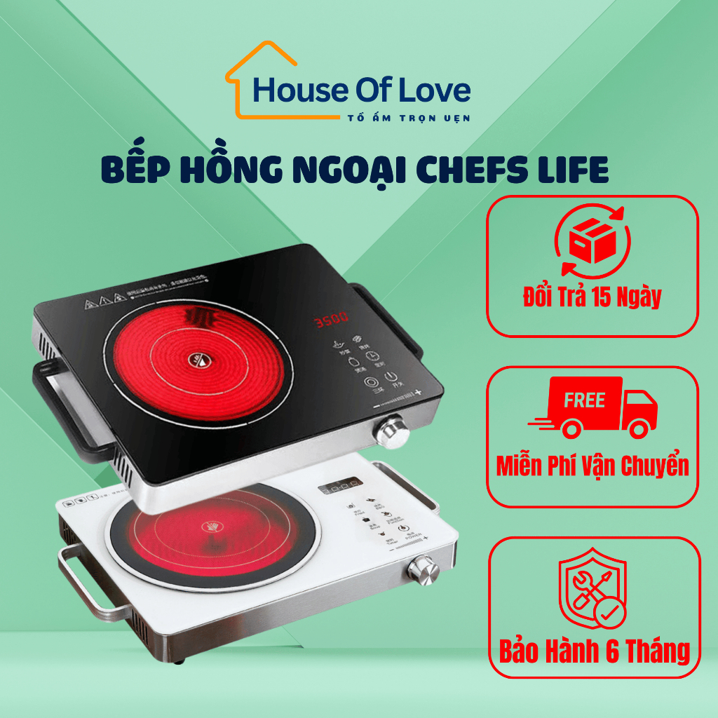 Bếp Điện Hồng Ngoại Đa Năng Đơn Chefs Life Cao Cấp,Không Kén Nồi,An Toàn,Tiết Kiệm Thời Gian - House