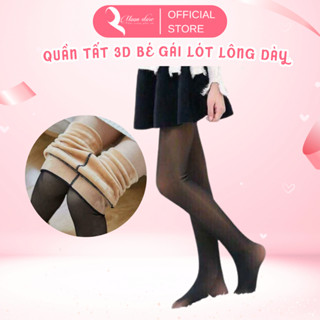  Quần tất 3D trẻ em cho bé gái có lót lông nhung cao cấp siêu ấm size 3 đến 12 tuổi TE06 