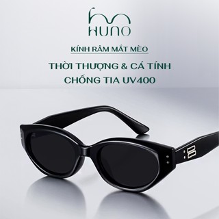 Kính râm mắt mèo HUNO chống tia UV, Kính mát thời trang nam nữ 2025 thiết kế đơn giản, nhiều kiểu dáng - KR141