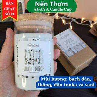Nến thơm hương gỗ không khói cao cấp Agaya Candle Cup tinh dầu thiên nhiên - Hương WHITE BIRCH