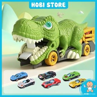 Khủng long nuốt xe ô tô bộ đồ chơi SIÊU TO KHỔNG LỒ tặng kèm set 6 mô hình xe hơi khủng long bạo chúa nuốt oto cho bé