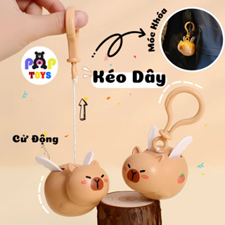 Đồ Chơi Móc Khoá Dây Rút Hình Kuromi Heo Hồng Capybara Kitty Gấu Dâu, Móc Khóa Treo Balo Chìa Khóa Đáng Yêu Cho Bé