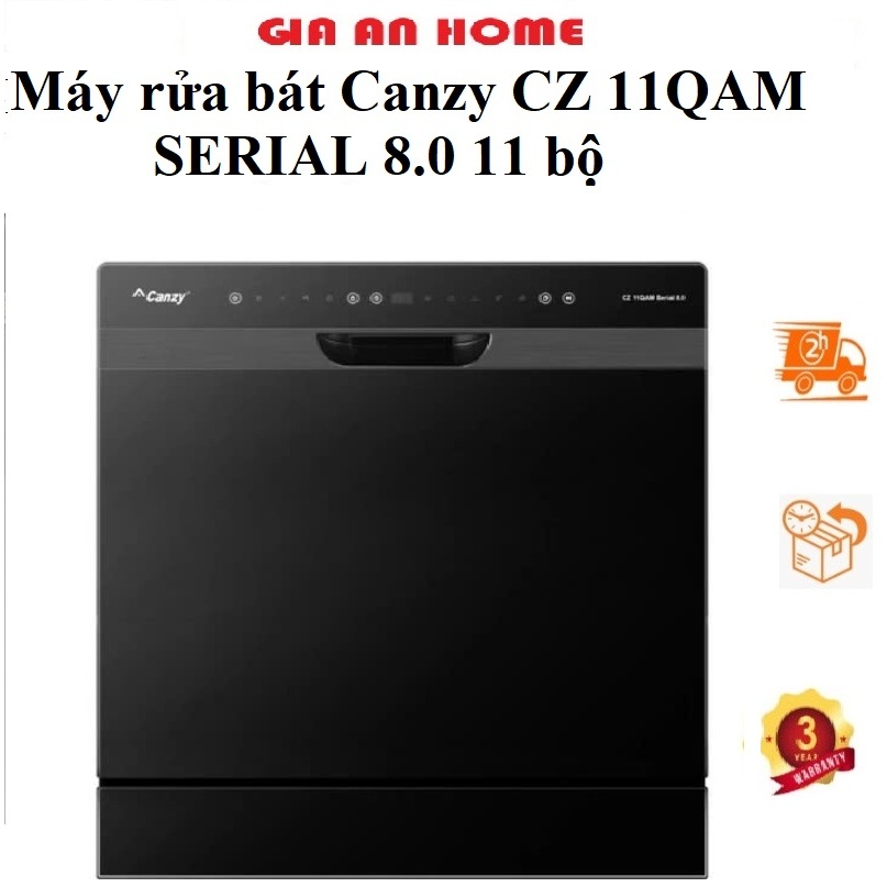 Máy rửa bát Canzy CZ 11QAM Serial 8.0 - Sấy khí nóng PTC, BH 3 năm, Hàng chính hãng